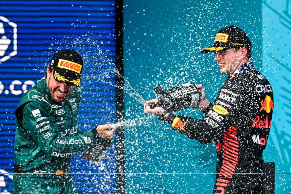 Alonso conquistou seu quarto pódio de 2023 com terceiro lugar em Miami (Foto: AFP)