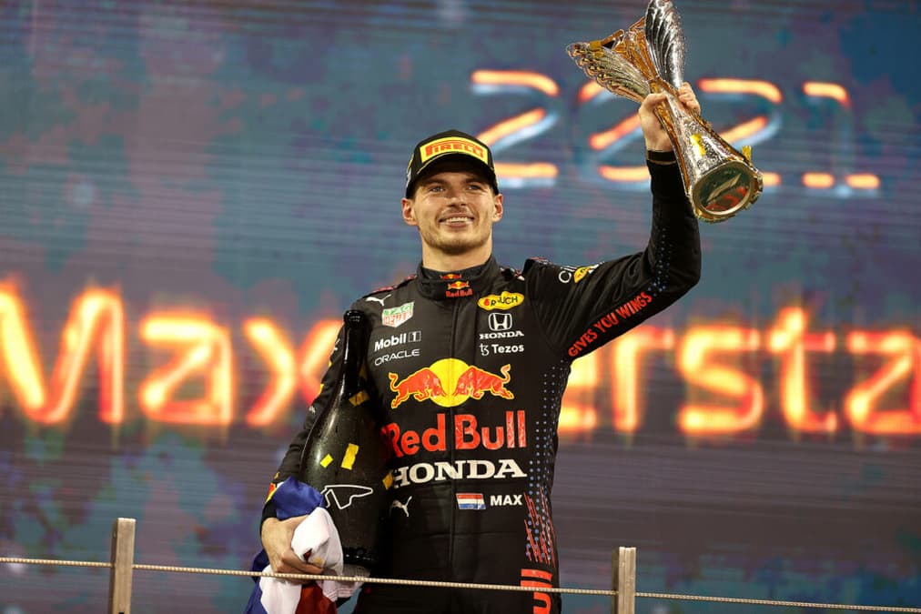 A festa do novo campeão do mundo, Max Verstappen (Foto: Lars Baron/Getty Images/Red Bull Content Pool)