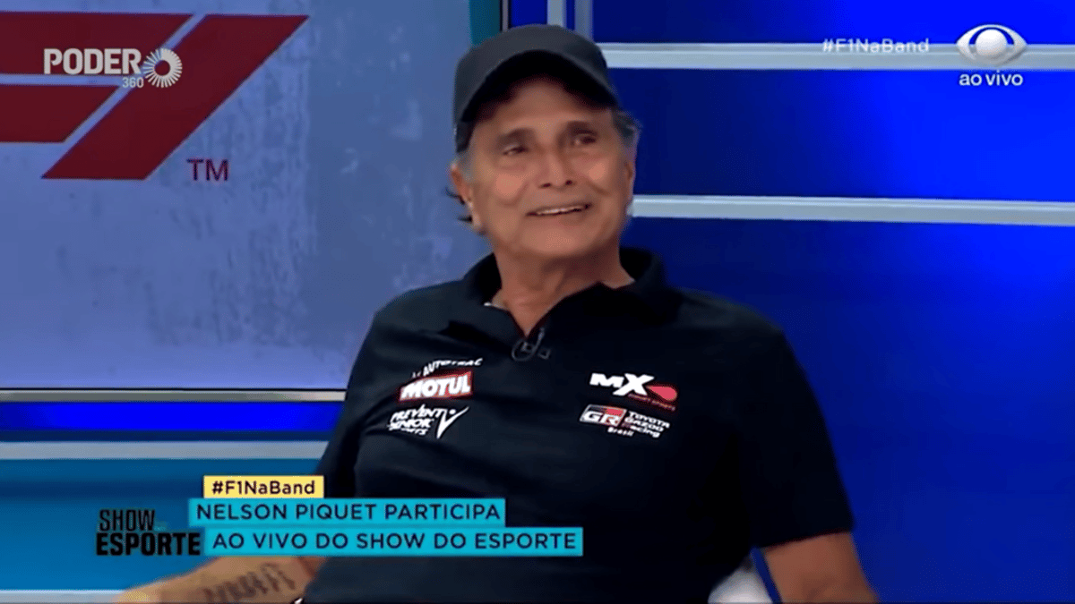 Nelson Piquet causou saia justa ao vivo (Foto: Reprodução/TV)