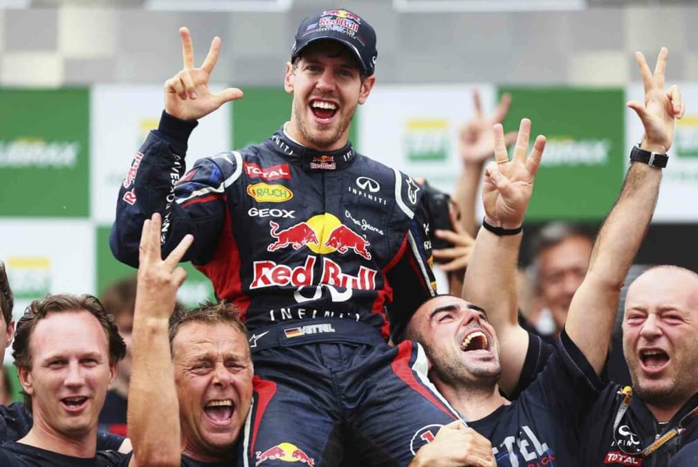Sebastian Vettel foi campeão quatro vezes seguidas pela Red Bull, de 2010 até 2013 (Foto: Red Bull Content Pool)