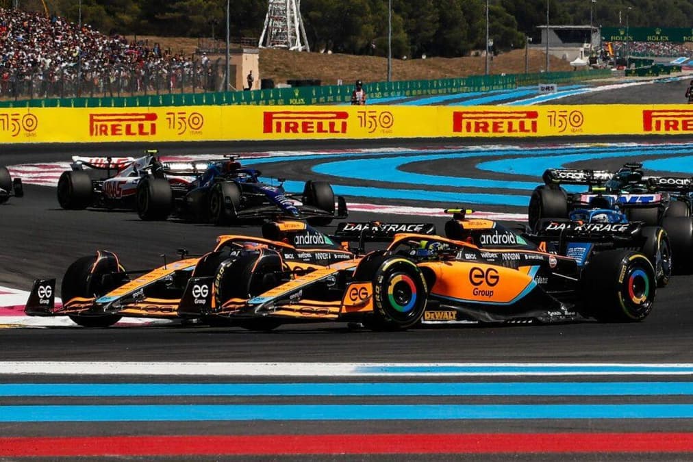 Daniel Ricciardo e Lando Norris na França: realmente, a Alpine teve maior ritmo (Foto: McLaren)