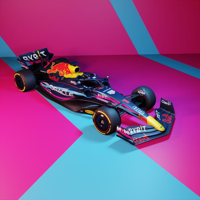 A pintura especial da Red Bull para o GP de Miami (Foto: Red Bull Content Pool)