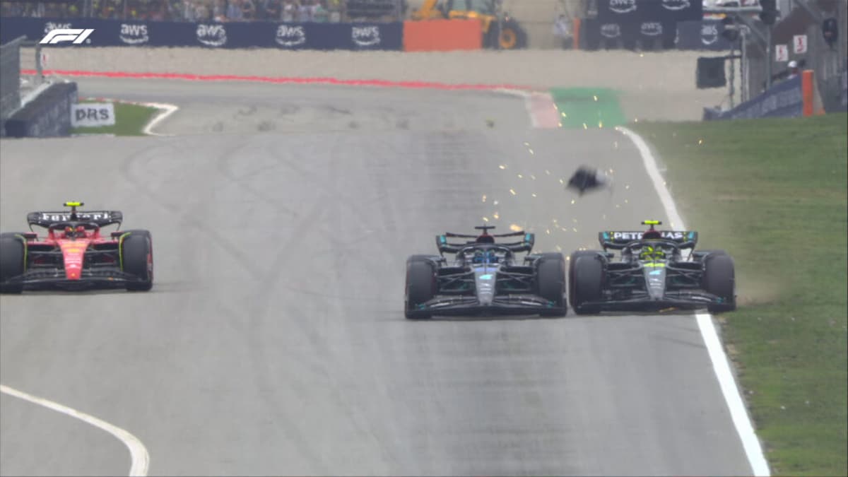 Russell atropela Hamilton na classificação da F1 na Espanha (Foto: reprodução/F1 TV)