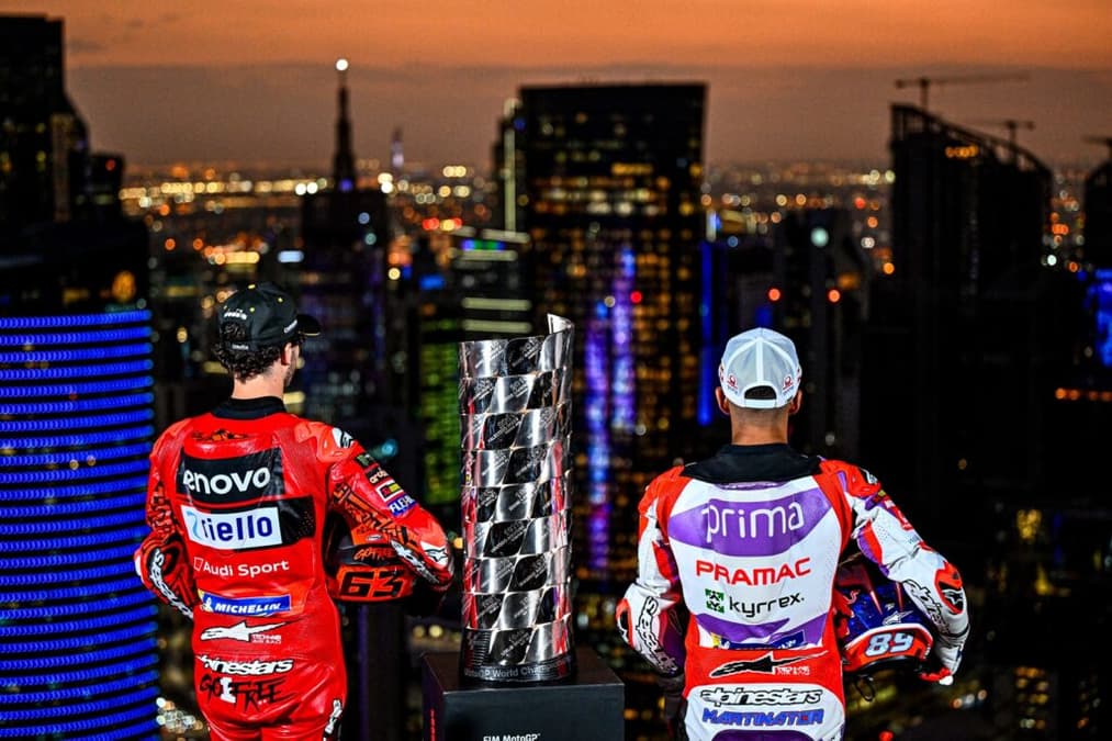 Francesco Bagnaia e Jorge Martín vão disputar lugar na Torre dos Campeões em Valência (Foto: Divulgação/MotoGP