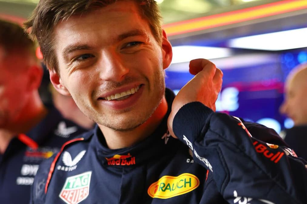 Max Verstappen e os sorrisos do sucesso no Bahrein (Foto: Red Bull Racing)