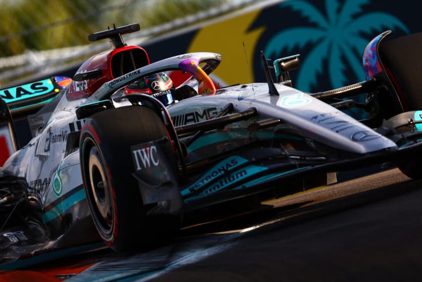 George Russel foi quinto no GP de Miami com a Mercedes (Foto: AFP)