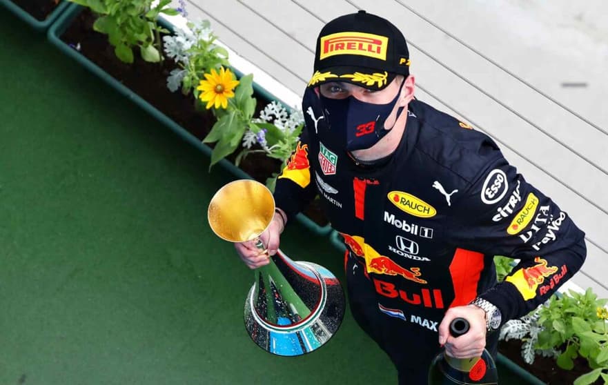 Max Verstappen no pódio do GP da Hungria (Foto: Getty Images/Red Bull Content Pool)