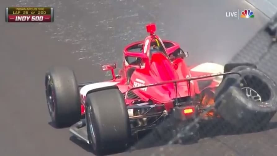 Marcus Ericsson bateu com violência na Indy 500 (Foto: Reprodução)