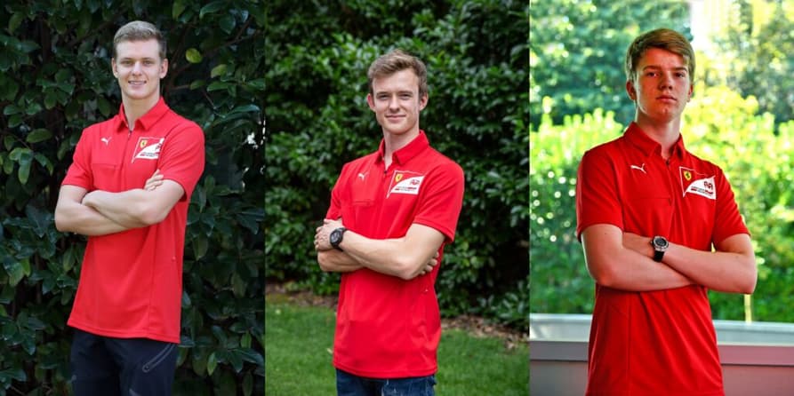 Mick Schumacher, Callum Ilott, Robert Shwartzman: o trio ganha chances na F1 (Foto: Ferrari)