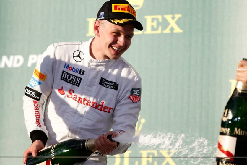 O primeiro e único pódio de Magnussen na F1 foi com a McLaren (Foto: McLaren)