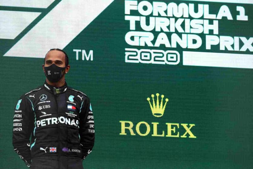 Lewis Hamilton foi heptacampeão mundial na Turquia em 2020 (Foto: Beto Issa)