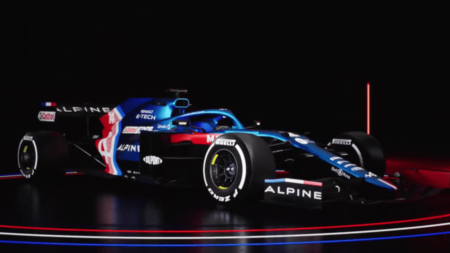 Eis o novo carro da Alpine, carregando as cores da França (Foto: Reprodução)
