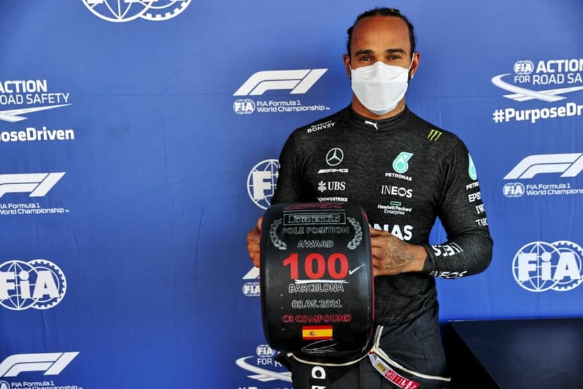 Lewis Hamilton alcançou a marca história de 100 poles na Fórmula 1 (Foto: Mercedes)