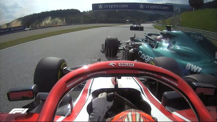 Räikkönen acertou Vettel no fim do GP da Áustria (Foto: Reprodução)