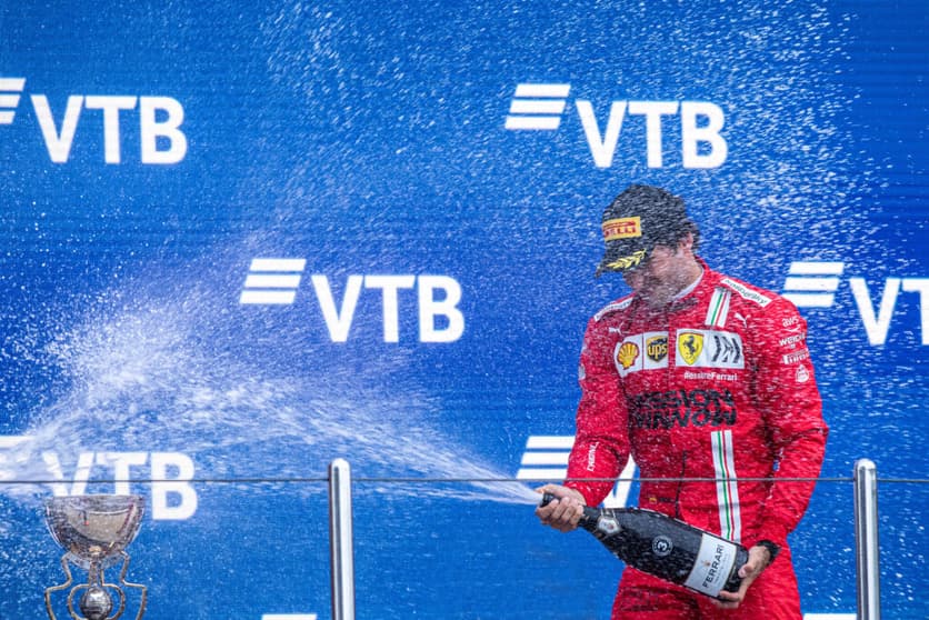 Carlos Sainz chegou até a liderar o GP da Rússia (Foto: Scuderia Ferrari)