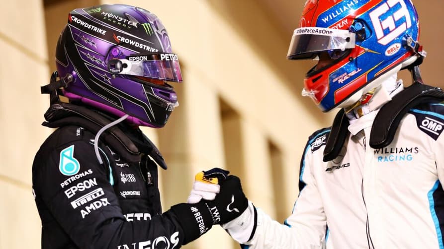 Hamilton e Russell esperam por uma relação harmoniosa em 2022 (Foto: Lewis Hamilton/Twitter)