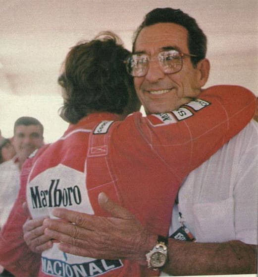Ayrton Senna e seu pai, Milton da Silva, juntos (Foto: Reprodução)