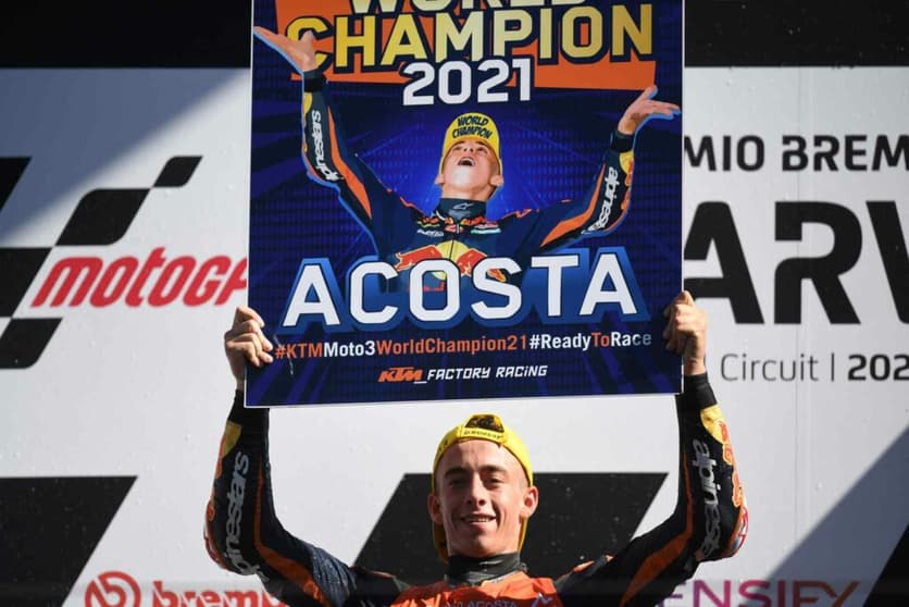 Pedro Acosta foi o campeão da Moto3 em 2021 (Foto: AFP)