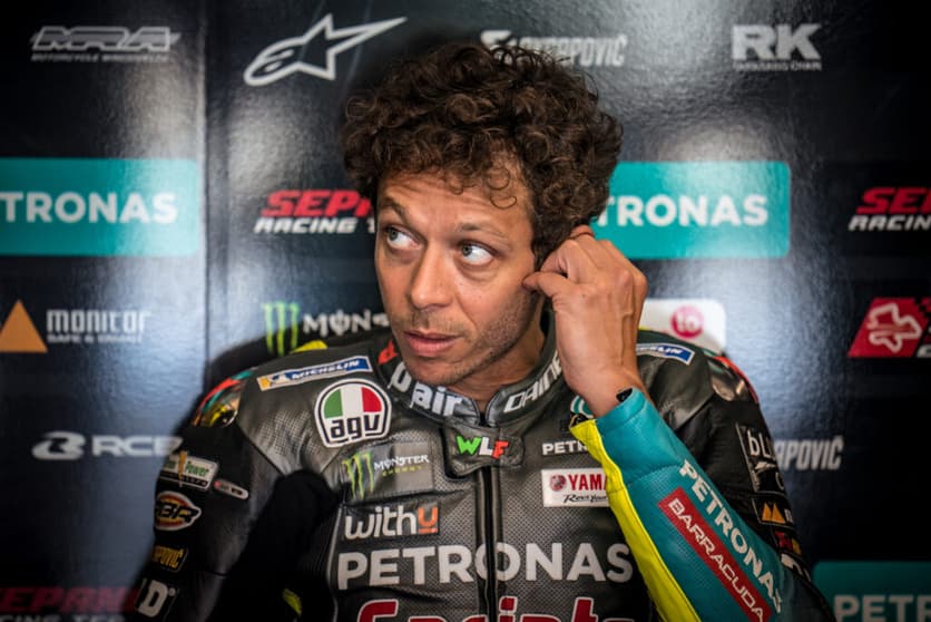 ASSEN, NETHERLANDS - JUNE 25: Valentino Rossi of Italy and Petronas Yamaha SRT looks during the MotoGP free practice at TT Circuit Assen on June 25, 2021 in Assen, Netherlands. (Photo by Steve Wobser/Getty Images)