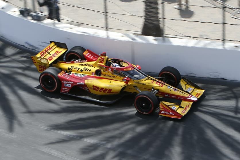 Romain Grosjean conquistou seu primeiro pódio pela Andretti em Long Beach (Foto: Indycar)