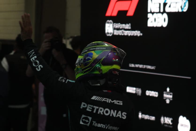 Hamilton lamentou as condições de pista em Interlagos (Foto: Rodrigo Berton/GRANDE PRÊMIO)