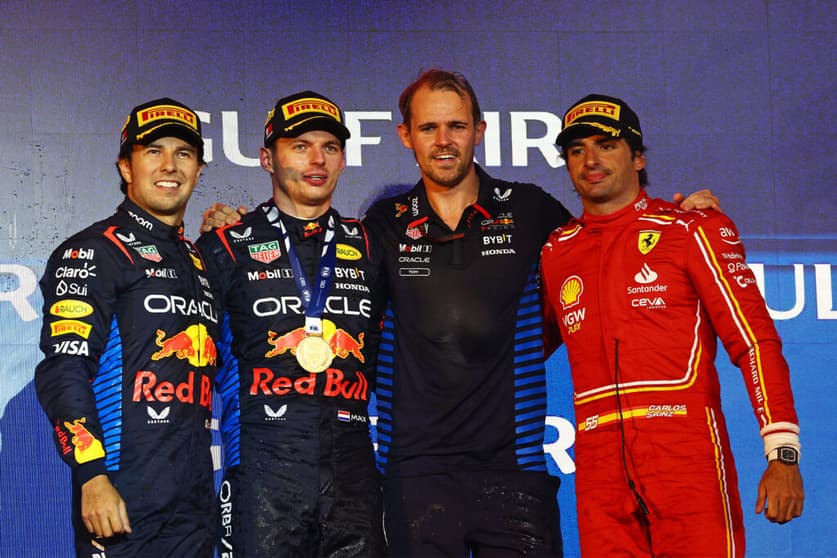 O pódio do GP do Bahrein (Foto: Red Bull Content Pool)