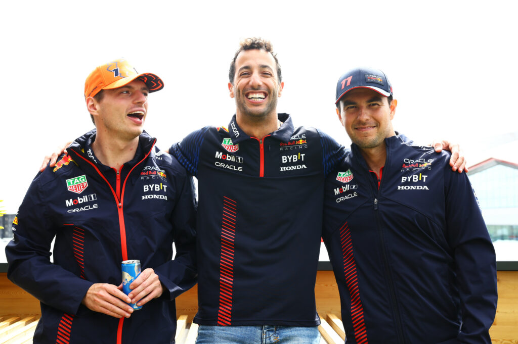 Max Verstappen, Daniel Ricciardo e Sergio Pérez, Red Bull