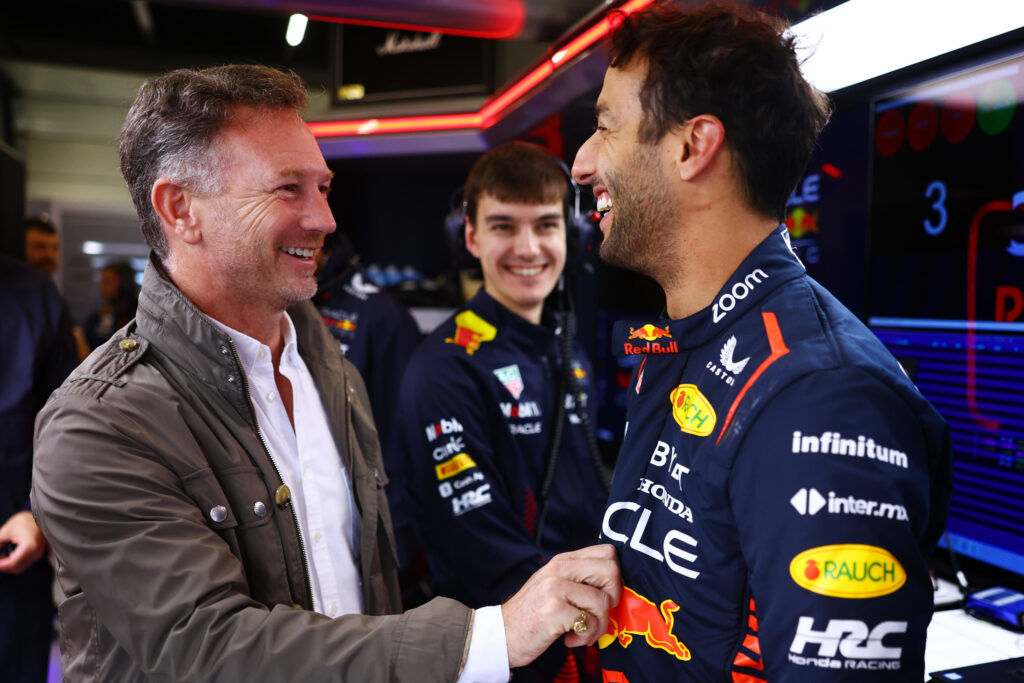 Christian Horner, Daniel Ricciardo, Red Bull, F1 2023, pruebas de Fórmula 1 en Silverstone
